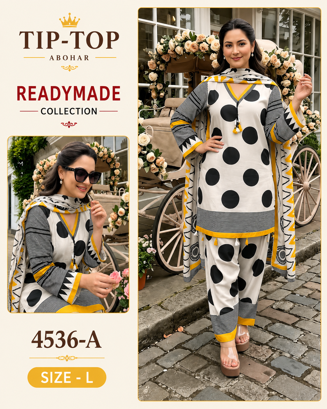Viral Polka Dot Muslin Farshi Plazo Suit Set with Designer Dupatta – Premium Readymade Ethnic Wear
