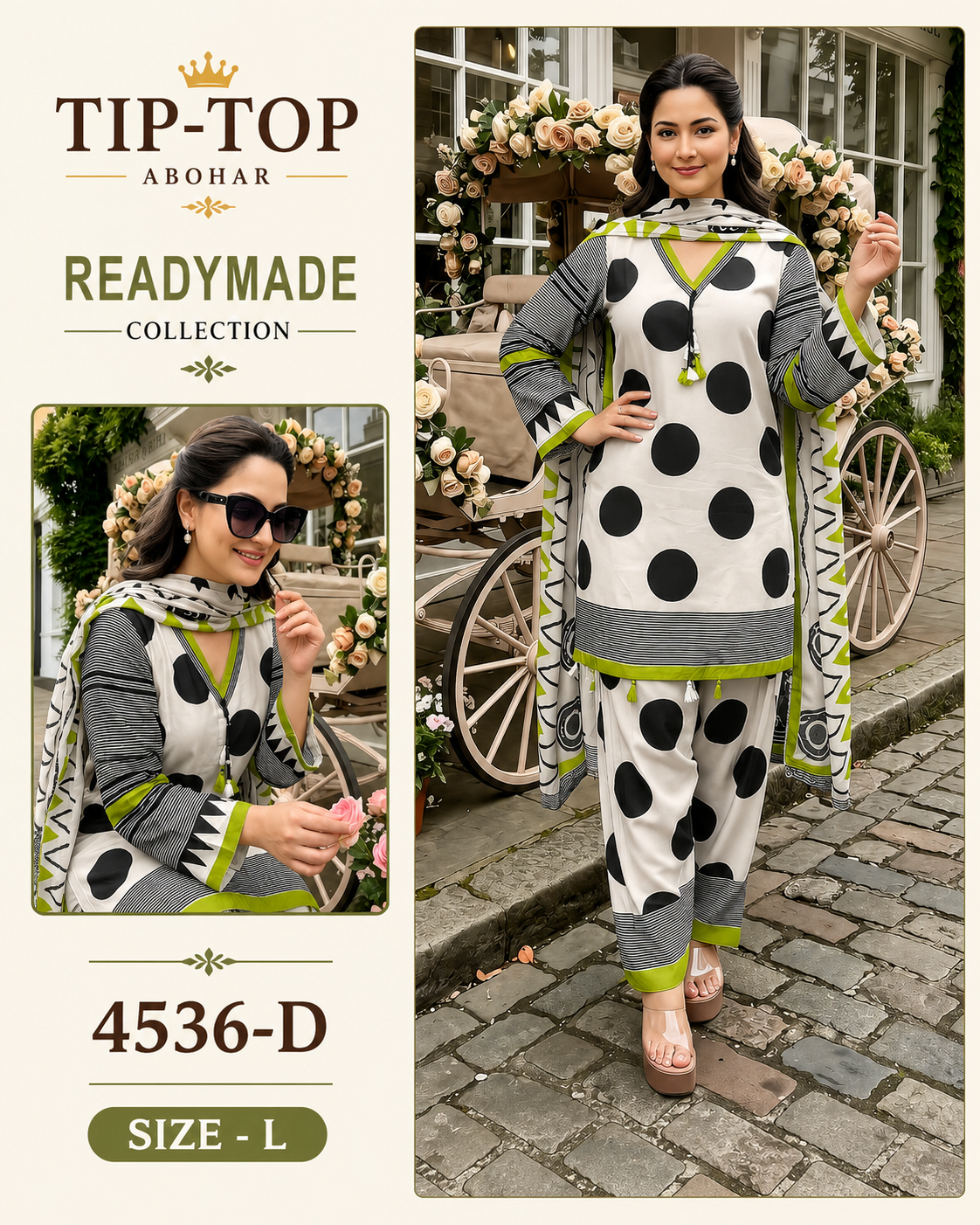 Viral Polka Dot Muslin Farshi Plazo Suit Set with Designer Dupatta – Premium Readymade Ethnic Wear