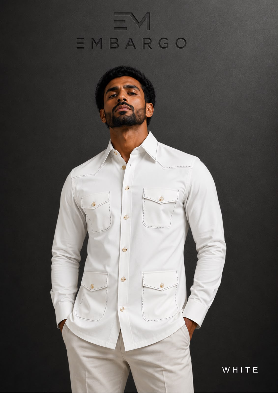<h3>👔 Premium Cotton Linen Hunter Shirt – Luxury Utility Overshirt for Men</h3>