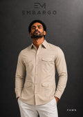 <h3>👔 Premium Cotton Linen Hunter Shirt – Luxury Utility Overshirt for Men</h3>