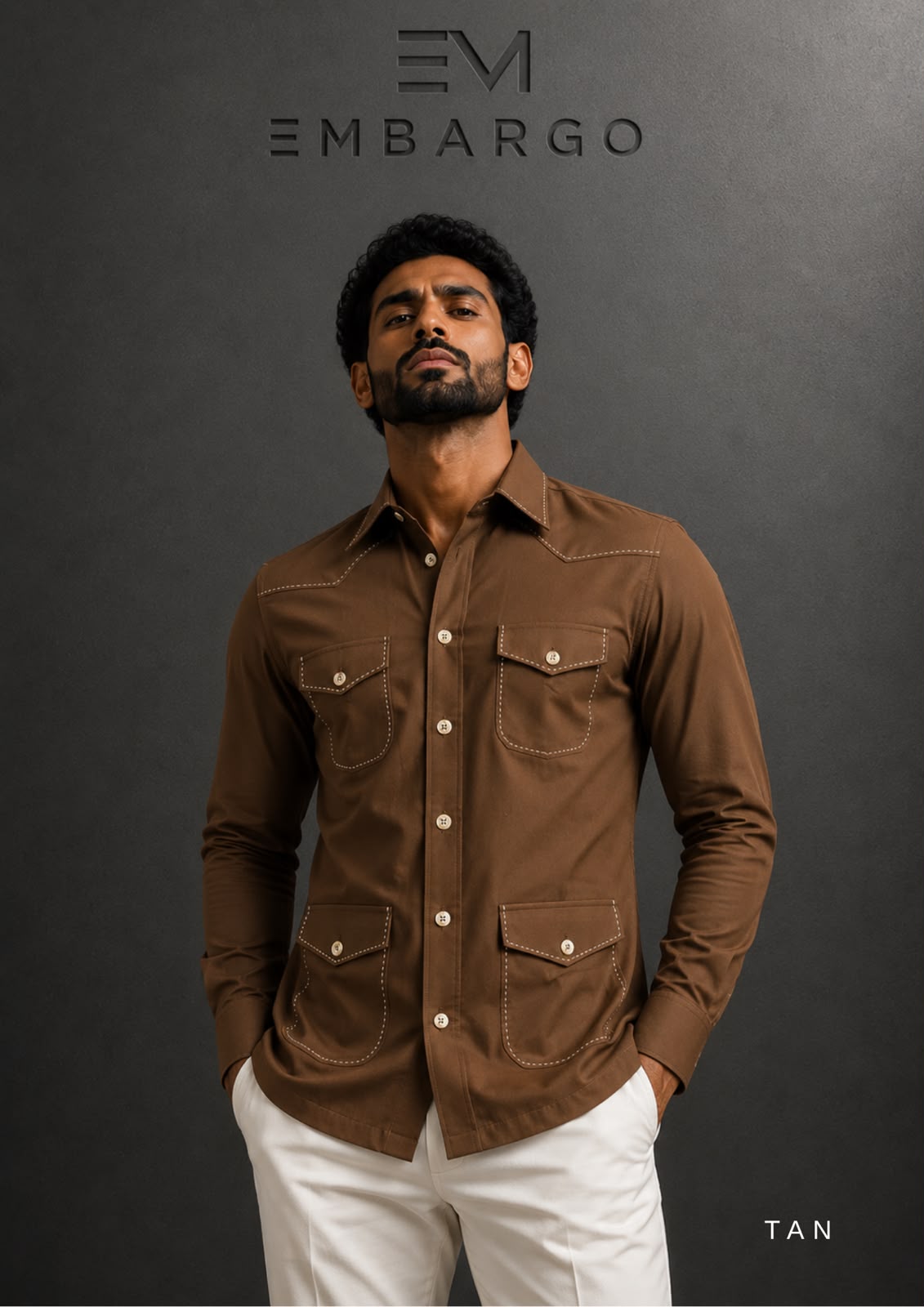 <h3>👔 Premium Cotton Linen Hunter Shirt – Luxury Utility Overshirt for Men</h3>