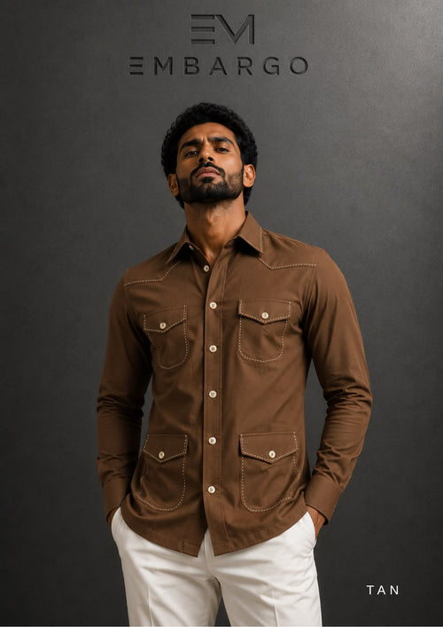 <h3>👔 Premium Cotton Linen Hunter Shirt – Luxury Utility Overshirt for Men</h3>
