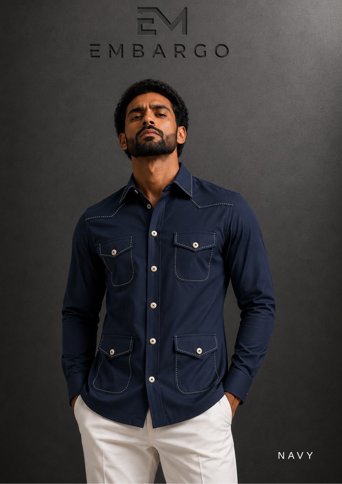 <h3>👔 Premium Cotton Linen Hunter Shirt – Luxury Utility Overshirt for Men</h3>